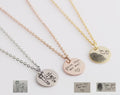 Engraved Personalised handwriting disk Necklace