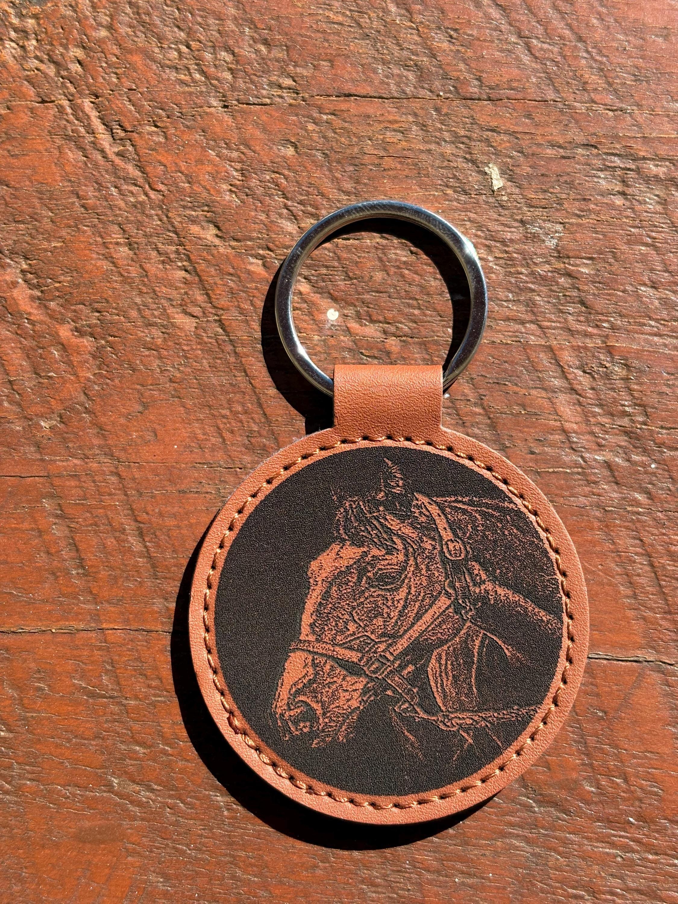 Personalised photo leather keyring