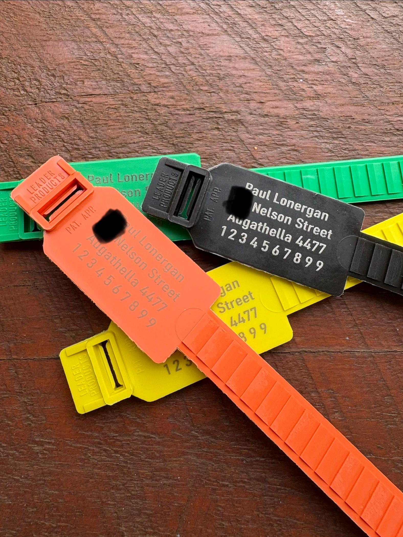 Fishing gear Tag - identification tag (Zip Tie Tag)