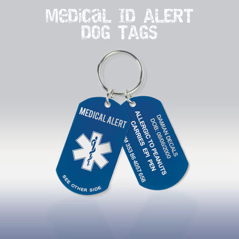 Medical Alert key Tag — Custom Engraved Aluminium