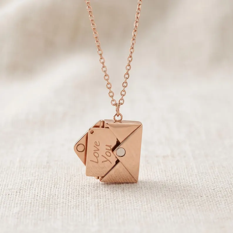 Personalised Envelope Locket Necklace
