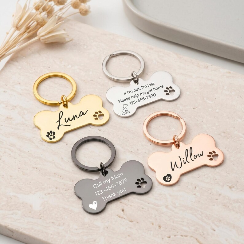 Personalised Pet ID Tag - Bone Shape