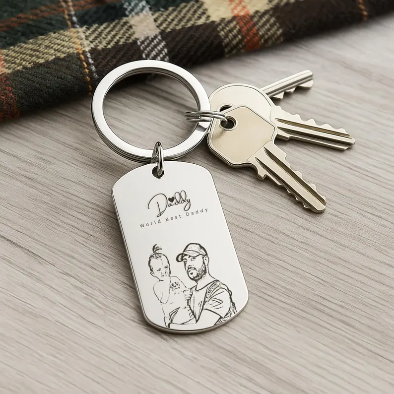 Personalised Photo Engraved Keychain
