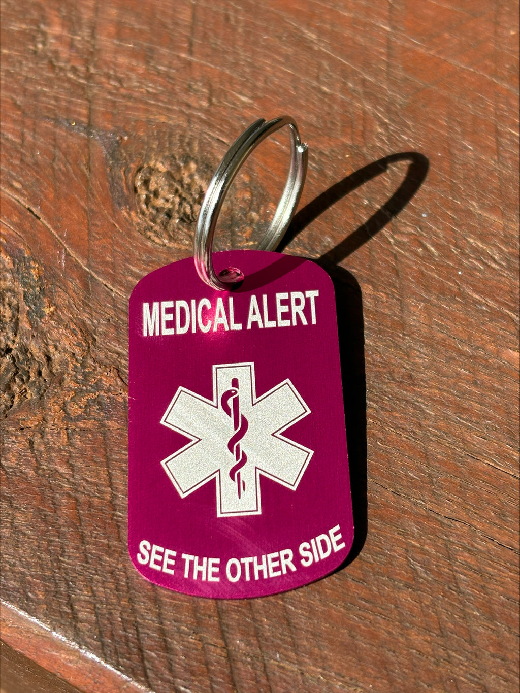 Medical Alert key Tag — Custom Engraved Aluminium