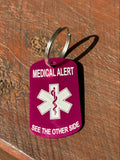 Medical Alert key Tag — Custom Engraved Aluminium